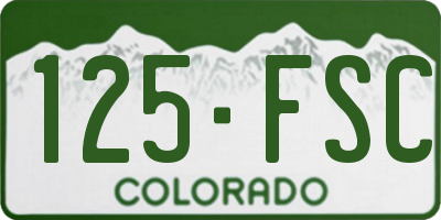CO license plate 125FSC