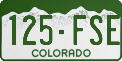 CO license plate 125FSE