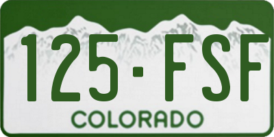 CO license plate 125FSF