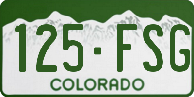 CO license plate 125FSG