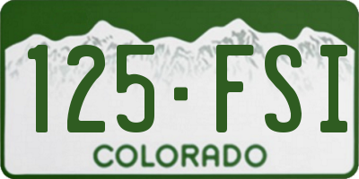 CO license plate 125FSI