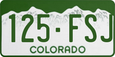 CO license plate 125FSJ