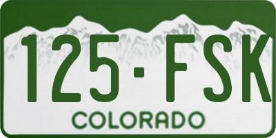 CO license plate 125FSK