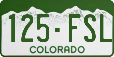 CO license plate 125FSL