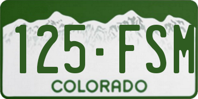 CO license plate 125FSM