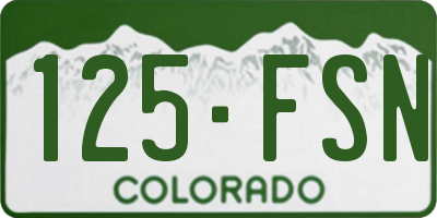 CO license plate 125FSN