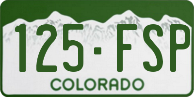 CO license plate 125FSP