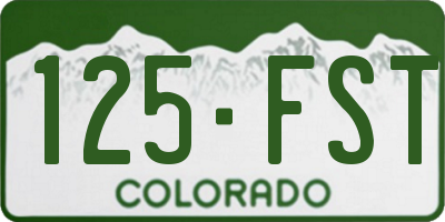 CO license plate 125FST