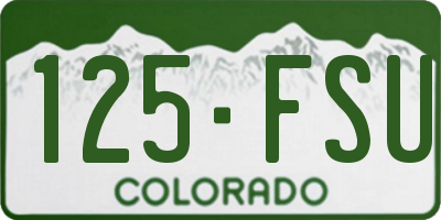 CO license plate 125FSU