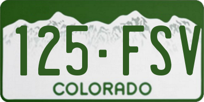 CO license plate 125FSV