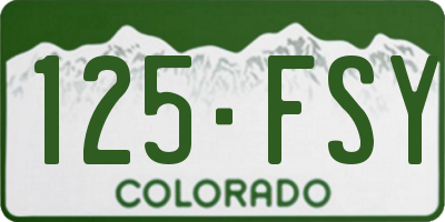 CO license plate 125FSY