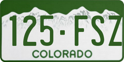 CO license plate 125FSZ