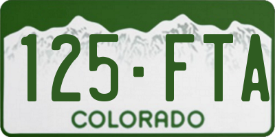 CO license plate 125FTA