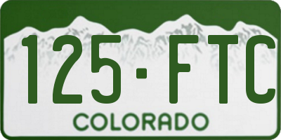 CO license plate 125FTC