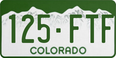 CO license plate 125FTF