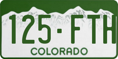 CO license plate 125FTH