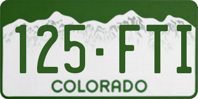 CO license plate 125FTI