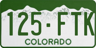 CO license plate 125FTK