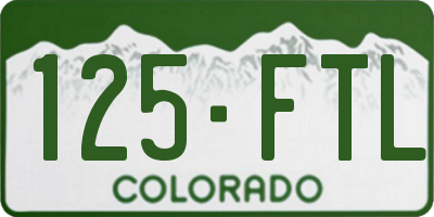 CO license plate 125FTL