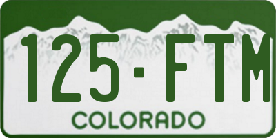 CO license plate 125FTM