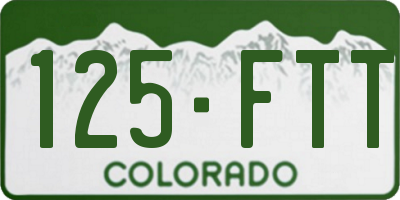 CO license plate 125FTT
