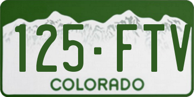 CO license plate 125FTV