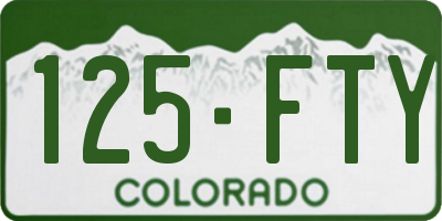 CO license plate 125FTY