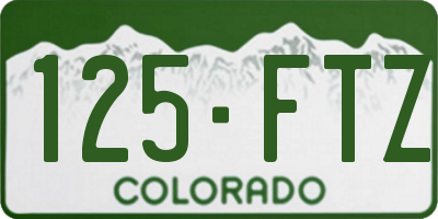 CO license plate 125FTZ