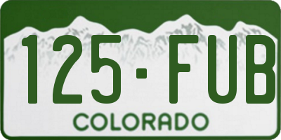 CO license plate 125FUB