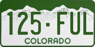 CO license plate 125FUL