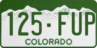 CO license plate 125FUP