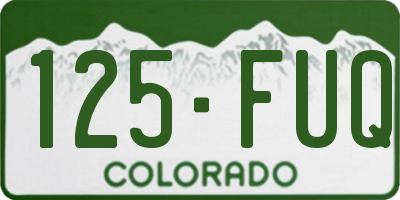 CO license plate 125FUQ