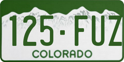 CO license plate 125FUZ