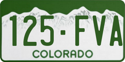 CO license plate 125FVA