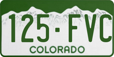 CO license plate 125FVC