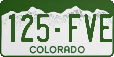 CO license plate 125FVE