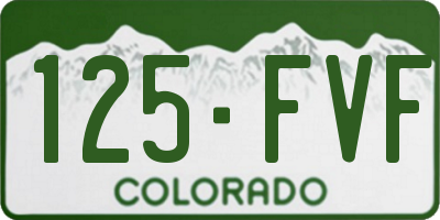 CO license plate 125FVF