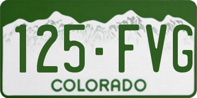 CO license plate 125FVG