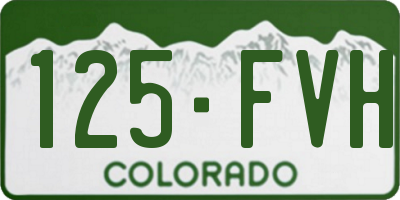 CO license plate 125FVH