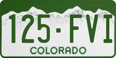CO license plate 125FVI
