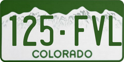 CO license plate 125FVL
