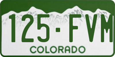 CO license plate 125FVM