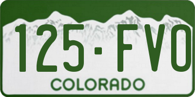 CO license plate 125FVO