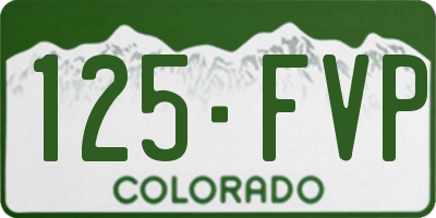 CO license plate 125FVP