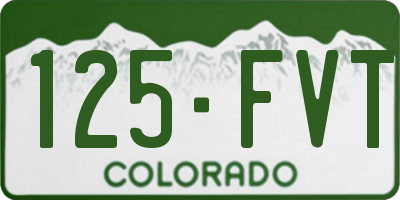 CO license plate 125FVT