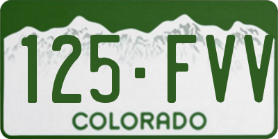 CO license plate 125FVV