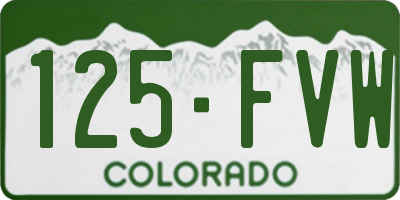 CO license plate 125FVW