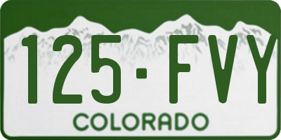 CO license plate 125FVY