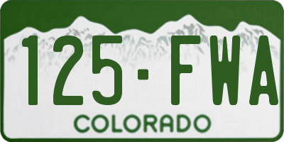CO license plate 125FWA