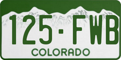 CO license plate 125FWB